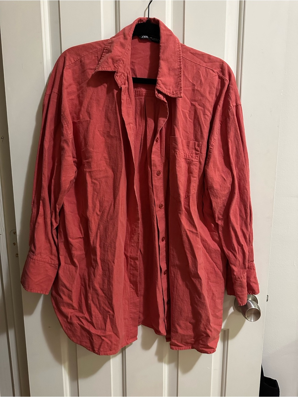 Zara washed red button down size medium
